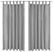 vidaXL Cortinas de cetim com presilhas 2 pcs 140x175 cm cinzento