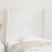 vidaXL Cabeceira cama c/ abas couro artificial 83x23x118/128 cm branco