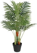 vidaXL Palmeira artificial com 3 troncos 85 cm PP verde