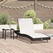 vidaXL Espreguiçadeira 2 pcs Preto e Branco vime PE