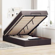vidaXL Estrutura de cama otomana com colchão 120x190cm castanho escuro