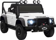 AIYAPLAY Carro Elétrico para Crianças com Licença Land Rover 12V Controlo Remoto Sistema de Suspensão USB MP3 Velocidade Ajustável Faróis 115x61x61 cm Branco | Aosom Portugal