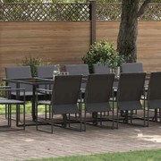 vidaXL Conjunto de Jantar de Jardim com 15 Peças e Almofadas em Aço e Textileno