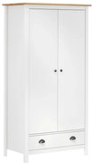 vidaXL Roupeiro 2 portas Hill 89x50x170 cm pinho maciço branco
