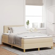 Cama Box com Molas com Colchão Creme 120x200 cm Tecido