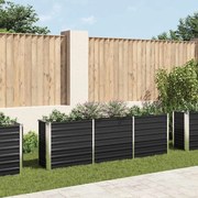 Canteiro elevado jardim aço galvanizado 240x40x77 cm antracite