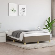 Estrutura de cama 140x200 cm tecido cinza-acastanhado