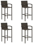 vidaXL Bancos de bar 4 pcs vime PE castanho