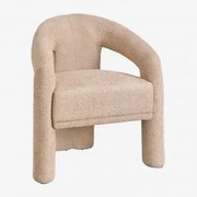 Cadeira De Jantar Com Braços Estofada Greca Chenille Espesso Latte Marrom - Sklum