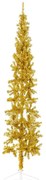 vidaXL Meia árvore de Natal fina com suporte 210 cm dourado