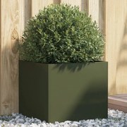 vidaXL Vaso/floreira 42x40x39 cm aço verde azeitona