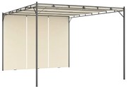 Gazebo de jardim com cortina lateral 4x3x2,25m cor creme