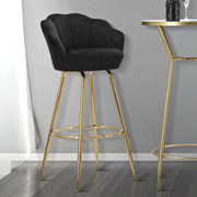 BANCO DE BAR VIENNA 55X53X110 CM PRETO E DOURADO