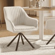 Cadeira de sala de jantar com braços bege cappuccino-Preto