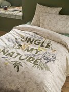 Conjunto capa de edredon + fronha de almofada para criança, Green Jungle, com algodão reciclado verde estampado