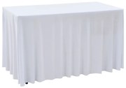 vidaXL Capa extensível para mesa c/ camilha 2 pcs 183x76x74 cm branco