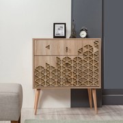 Cômoda Trio – Carvalho Sonoma – 80 cm x 90 cm x 40 cm