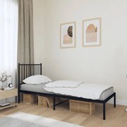 vidaXL Estrutura de cama com cabeceira 80x200 cm metal preto