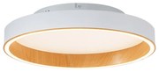 Plafon de design branco com madeira 40cm incl. LED com interruptor de 3 níveis - Ingo Design