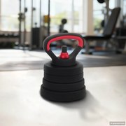 vidaXL Conjunto Halteres e Barra 2 em 1 30kg Preto e Vermelho