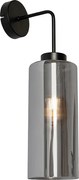 Candeeiro de parede Art Deco preto com vidro fumê - Laura