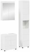 vidaXL Conjunto de Móveis para Banheiro TULUM Branco Brilhante