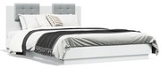 vidaXL Estrutura de cama com cabeceira e luzes LED 120x200 cm branco