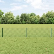 Cerca de Cadeia com 10 Postes U Verde 0.4x10 m Aço