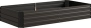 Outsunny Canteiro jardineira retangular em aço galvanizado tutores para tomates e plantas trepadeiras 180 x 90 x 29,5 cm | Aosom Portugal