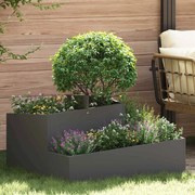 vidaXL Vaso de Jardim Preto 80 x 80 x 50 cm Aço laminado a frio