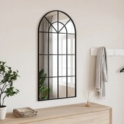 vidaXL Espelho de parede arqueado 50x100 cm ferro preto