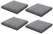 Outsunny Conjunto de Almofadas para Cadeiras 47x47x7 cm Conjunto de 4 Peças Almofadas para Cadeiras de Jardim Impermeáveis Cinza