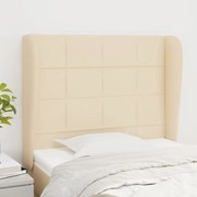 Cabeceira de cama c/ abas tecido 103x23x118/128 cm creme