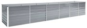 vidaXL Canteiro elevado de jardim 480x80x77cm aço galvanizado cinzento