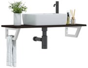 vidaXL Prateleira de parede p/ lavatório aço/madeira carvalho maciça