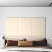 Painel de parede 12 pcs 60x30 cm veludo 2,16 m² creme