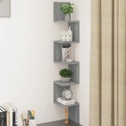 vidaXL Estante canto 20x20x127,5 cm derivados madeira cinzento sonoma