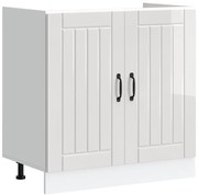 vidaXL Armário baixo lavatório Lucca deriv. madeira branco brilhante