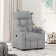 vidaXL Poltrona reclinável elétrica tecido cinzento-claro