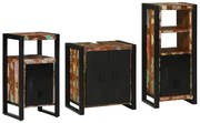 vidaXL Conjunto de Móveis para Banheiro com prateleira com armazenamento com porta 3 pcs
