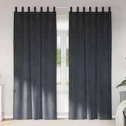 Cortinas Blackout vidaXL com Laços para Pendurar 2 pcs Veludo Cinza Claro
