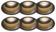 Conjunto de 6 focos embutidos modernos pretos - Dept