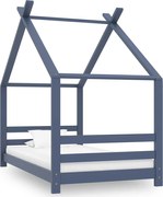 vidaXL Estrutura de cama para crianças 80x160 cm pinho maciço cinza