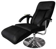 vidaXL Cadeira de massagens couro artificial preto