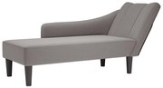 Chaise lounge com apoio de braço direito em tecido cinza