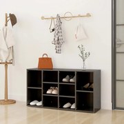 vidaXL Sapateira 103x30x54,5 cm contraplacado cinzento brilhante