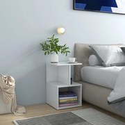 vidaXL Móvel de apoio 35x35x55 cm derivados madeira branco brilhante