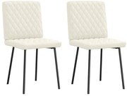 vidaXL Cadeiras de jantar 2 pcs veludo cor creme