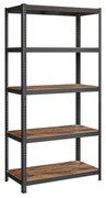 Estante modular industrial com prateleiras ajustáveis em MDF e aço. | SONGMICS | 60 x 120 x 200 cm | preto|marrom rústico | GLR060B11.