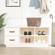 vidaXL Banco sapateira 100x34x45 cm pinho maciço branco